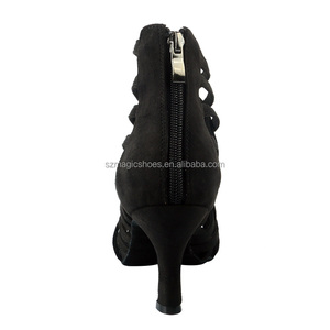 Vente en gros de chaussures de danse <span class=keywords><strong>Salsa</strong></span> Bottes de danse noires en faux daim pour femmes Bottes de danse à bout ouvert Gladiateur Bottes de mode d'été Chaussures de fête Sandales - Product Image 4