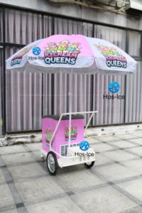 Gerobak Jualan Es Krim dan Makanan Ringan Beroda 4 dari Aluminium Komersial dengan Truk Makanan Bertenaga Terintegrasi - Product Image 2