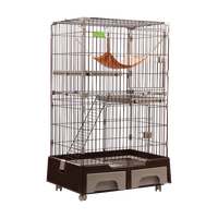 Cage pour chien prix usine grande cage d'élevage pour animaux de compagnie 3 niveaux cage pour chat parc fil métallique avec tiroir pour animaleries