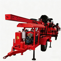 Foreuse mobile hydraulique sur remorque avec pompe à boue, profondeur max. 120 m, moteur de boîte de vitesses et roulement – Facile à utiliser