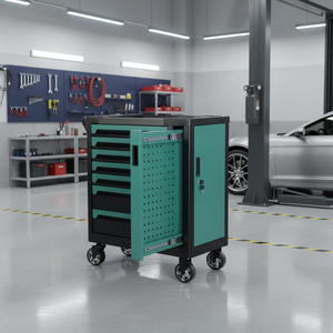 <span class=keywords><strong>Chariot</strong></span> à outils robuste <span class=keywords><strong>pour</strong></span> l'industrie, 7 tiroirs, avec plateau en acier inoxydable et roulettes, <span class=keywords><strong>pour</strong></span> le rangement professionnel des outils en atelier, DM1409 - Product Image 1