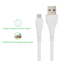 Cable de carga de silicona V8 Cable Micro USB Los más vendidos 2025 2.4A Cable de datos de silicona estándar Trenza de aleación de zinc TPE