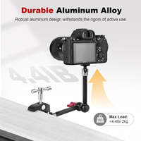 Mechrig Super Clamp en aluminium avec vis 1/4'' et bras articulé réglable de 11'' pour flash/lumière LED/microphone/caméra d'action
