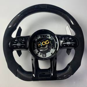 Volant en fibre de carbone personnalisé avec LED pour Mercedes-Benz 2015-2021 W205 C300 E260 E300 S400 G350 GLA <span class=keywords><strong>43</strong></span> GT <span class=keywords><strong>AMG</strong></span> GLB <span class=keywords><strong>GLC</strong></span> SL - Product Image 1