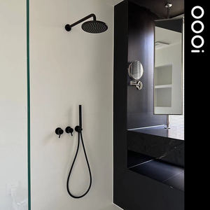 Baño de gama alta, 3 funciones, sistema de ducha de lluvia montado en la pared, grifo, juego de ducha oculto negro, mezclador - Product Image 1