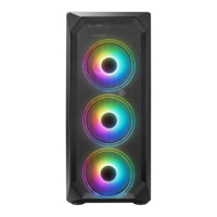 AntarcChill New ATX Computer Cabinet Cooling Fan Black Desktop PC Case RGB Good Quality PC Tempered Glass Ce Stock Case Panel