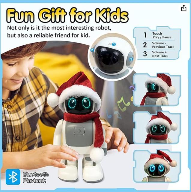 Smart Mini Programmable Plastic Companion WalkBot AI-Powered Music Robot with App & Remote Control-Perfect Desk Entertainer