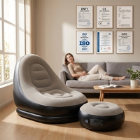 Fauteuil gonflable de salon avec repose-pieds ottoman en PVC, mobilier gonflable OEM ODM, vente en gros