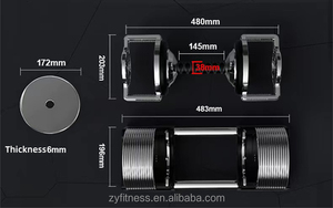 ZYFIT Offre Spéciale 32kg Commercial Polyvalent Plaquent 1kg augmentation réglable Haltère Avec Base - Product Image 5
