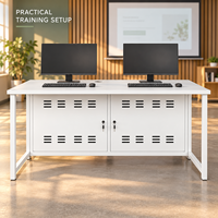 Bureau d'ordinateur pour étudiants avec tiroirs et étagère, table d'étude ergonomique en métal pour enfants, adolescents, bureau à domicile, école, salle de classe