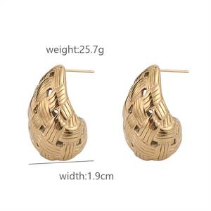 Conjunto de joyería de acero inoxidable chapado para mujer de alta calidad para mujer Pendientes DE DISEÑO DE ACERO INOXIDABLE - Product Image 2