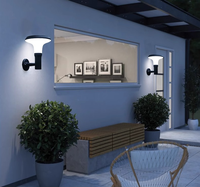Applique Murale Solaire Monocristalline LiFePO4 8Ah IP65 Étanche avec Diffuseur Évasé Vers le Haut pour Maison Moderne, Coin, Pilier, Porche, Véranda