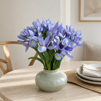 Bouquet d'iris artificiels Real Touch Alice en caoutchouc souple pour mariage, décoration florale d'intérieur, vente en gros