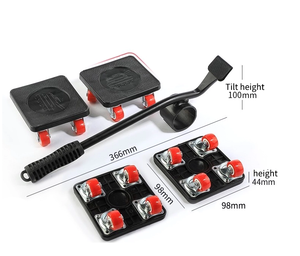 Lifter Shifter Rotation Wheels Mover, Möbeltransport-Handwerkzeug satz 5 Stück für sicheres und einfaches Bewegen von Couches - Product Image 2