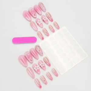 Nuevo diseño 3D Rosa <span class=keywords><strong>uñas</strong></span> postizas diseño de <span class=keywords><strong>flores</strong></span> 24PCs caja ABS Nail Art fácil de usar prensa media <span class=keywords><strong>en</strong></span> <span class=keywords><strong>uñas</strong></span> - Product Image 3