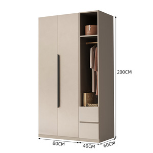 Moderner Kleiderschrank für Schlafzimmer Aufbewahrungsschrank mit Glastüren Modular Verstellbar Massivholz Öko-Board für Kleine Wohnungen - Product Image 2