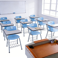 Chaises de formation pour écoles de commerce, ensemble de chaises de réunion modernes en plastique ergonomiques avec accoudoirs et tablette d'écriture