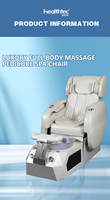 Fauteuil de pédicure professionnel haut de gamme avec équipement de spa pour ongles, lavabo, massage Shiatsu vibrant et lampe LED