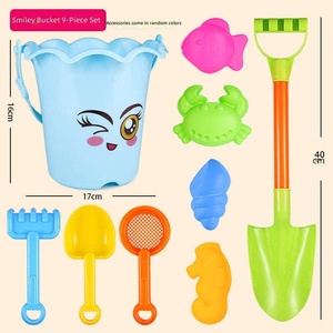 Ensemble de jouets de plage : seau, arrosoir, pelle, bêche, moules à sable – Jouet de plage extérieur coloré, multi-styles, portable, seau à sable pour bébé - Product Image 4