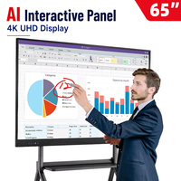 Papan Tulis Pintar Layar Sentuh Grosir 65 75 86 Inci LCD Display Whiteboard Digital Interaktif untuk Ruang Kelas