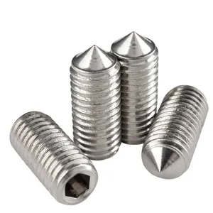 Thép không gỉ Inox SS 304 316 316L A2 A4 7 80 Hex ổ cắm phẳng coine cup Dog bóng điểm đặt vít din913 din914 din915 din916