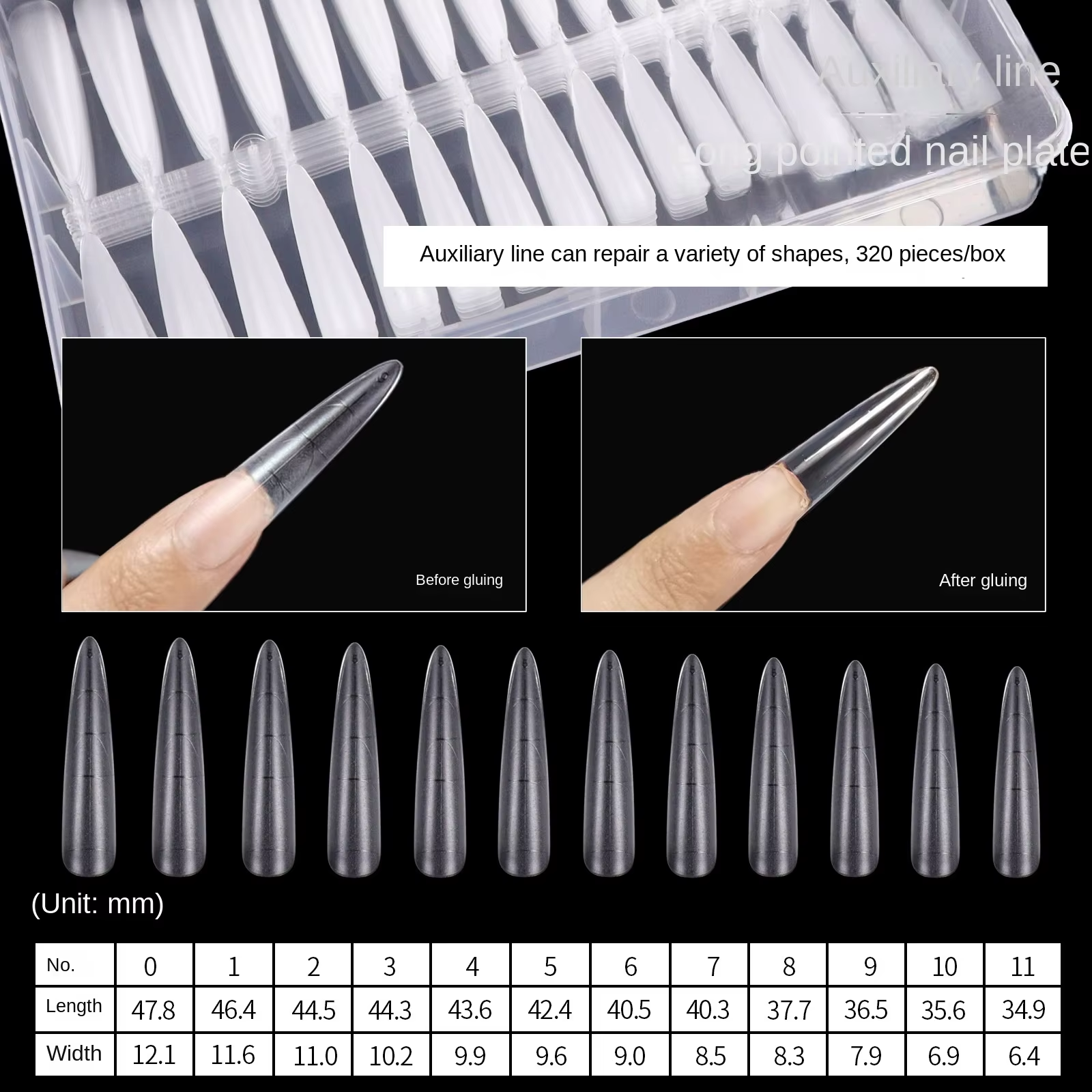 Fil auxiliaire long pointu (320 pièces)