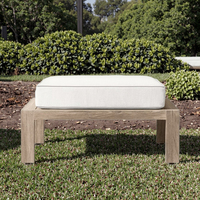 Fauteuil de jardin haut de gamme avec repose-pieds, meubles en teck, design moderne et simple, chaise ottoman d'extérieur