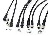 Câble d'extension moulé M12 mâle vers femelle ou femelle vers femelle 2 3 4 5 6 8 12 broches Connecteur M12 IP67
