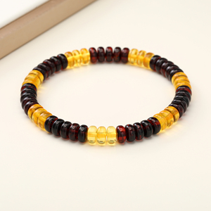 Bracelet de perles rondes élastiques dégradées arc-<span class=keywords><strong>en</strong></span>-ciel style religieux tendance 7*3.5mm avec <span class=keywords><strong>ambre</strong></span>, fabriqué <span class=keywords><strong>en</strong></span> Chine, cadeau, vente <span class=keywords><strong>en</strong></span> gros - Product Image 3
