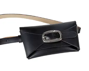 बेल्ट बैग सिक्का पर्स पर्स पु ब्लैक मॉल विक्रेता कमर बैग महिलाओं के लिए फैशन सौ काले फैनी पैक