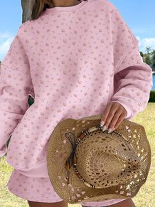 Felpe con Cappuccio da Donna Personalizzate all'Ingrosso, Stampa Floreale, Alta Qualità, Puro Cotone, Tessuto French Terry, Felpe Casual Autunnali - Product Image 4