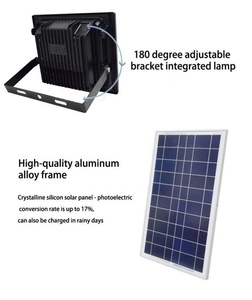 Projecteur LED solaire certifié ETL 60W, nouvelle lampe de sécurité de jardin à haute luminosité IP65 avec corps en aluminium, alimenté par batterie SMD - Product Image 3