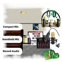 Ensemble de microphones filaires avec trépied pour diffusion en direct en anglais, podcast de bureau, mixage, carte son mobile, connecteur XLR