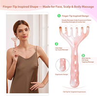 Outils de massage Gua Sha pour le visage, peigne de massage du cuir chevelu avec poignée, masseur de tête, peigne pour le cuir chevelu, outil Gua Sha pour le visage, les yeux, le corps, drainage lymphatique