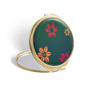 Espejo de Bolsillo Metálico Redondo Personalizado con Logotipo en Adhesivo Epóxico, Espejo de Maquillaje Mini Chapado en Oro de Doble Cara - Product Image 6