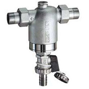Filtro dell'acqua per impianti sanitari da 1/2 pollice cromato con connessioni per manometro - Product Image 1