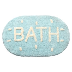 Korean Style Oval <b>Bath</b> Rug Blue Plush Absorbent Non Slip Mat For Bathroom Bedroom Decoration - Product Image 5