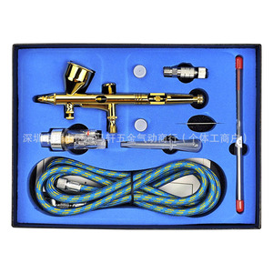 Stylo aérographe G180 Gold à double action, alimentation par gravité, gobelet de 7,0 cc, ensemble de peinture artistique, vitesse réglable, portable - Product Image 1