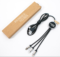 Câble de charge USB GRS 6 en 1 LED écologique 120 cm, boîte personnalisée, coffret cadeau de remerciement pour festival