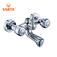 VARTE VF-363K laiton boule corps en zinc poignée en plastique nickel chrome double poignée mitigeur de lavabo et robinet de bain