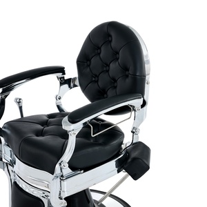 Silla de Barbero de Hierro al por Mayor de Fábrica, Estilo Moderno, Giratoria 360 Grados, Reclinable, Altura Ajustable, Cuero Personalizable - Product Image 3