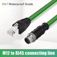 Connecteur RJ45 codé M12 8P, câble de jonction, prise mâle/femelle étanche, conducteur en cuivre pur, gaine en PVC hautement flexible, code B/C/D/X