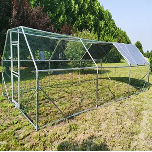 Portable chicken coop with door for poultry farm