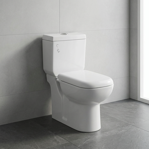 Inodoro de Cerámica de Dos Piezas con Pedestal, de Forma Redonda, Estándar Internacional, de Primera Calidad - Product Image 1