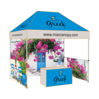 0710 Gazebo de toit de tente d'exposition commerciale en acier imprimé pour des événements extérieurs Auvent pop-up pour les promotions publicitaires en vente
