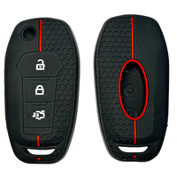 Housse de clé de voiture en silicone pliable à 3 boutons pour Ford 2013-2019 Kuga Camry & Corolla - Protection anti-rayures