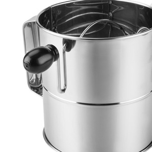 Beeman Tamiz <span class=keywords><strong>de</strong></span> harina <span class=keywords><strong>de</strong></span> acero inoxidable <span class=keywords><strong>de</strong></span> 8 tazas, manivela pequeña, herramienta <span class=keywords><strong>de</strong></span> cocina, cortadores manuales <span class=keywords><strong>de</strong></span> repostería, Metal para uso en panadería - Product Image 4