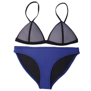 Maillot de bain bikini à couverture complète pour femmes en néoprène imprimé floral licou cravate triangle latéral - Product Image 2