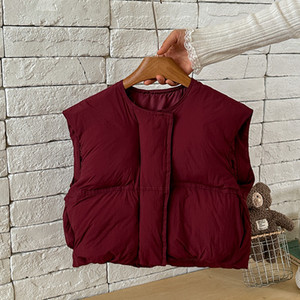 Veste matelassée <span class=keywords><strong>sans</strong></span> manches pour enfants, nouvelle mode automne-hiver, couleur unie, manteau chaud pour bébé garçon - Product Image 3