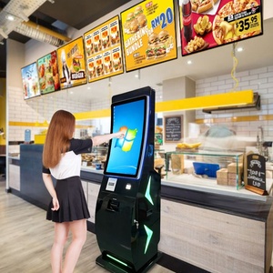 Latest 32 Inch Curved Screen Self Service Cash Register Kiosk Spectral Payout NV200 QR <b>Printer</b> Cash Payment Kiosks - Product Image 6
